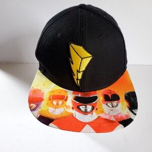 Power Ranger Black and Orange Snapback Hat